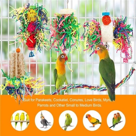 Bird Toys Bird Shredding Foraging Toys Parakeet Toy Chewing Hanging Toy - Picture 5 of 7